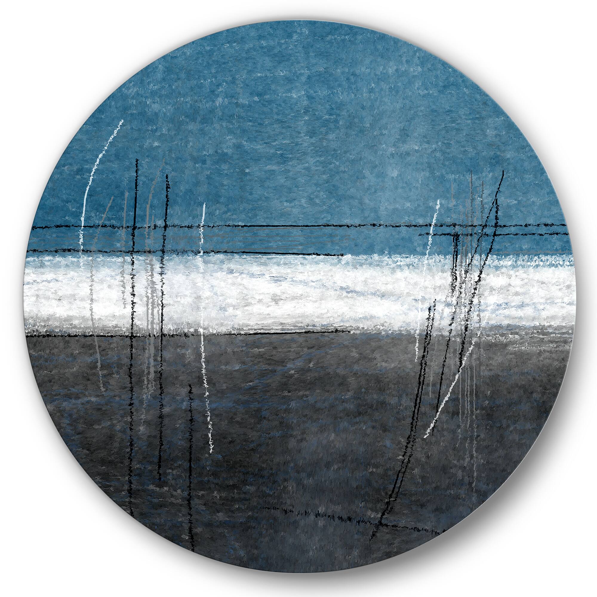 Designart - Teal Meets Grey Abstract Art